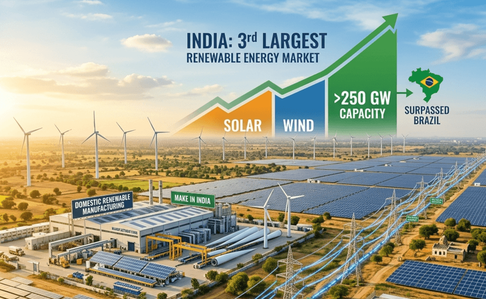 India Rises: Now the World's Third-Largest Renewable Energy Power